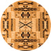 Round Southwestern Orange Country Rug, abs5220org