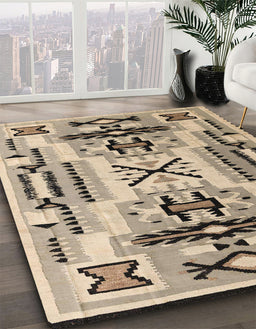 Machine Washable Abstract Brown Rug in a Family Room, wshabs5220