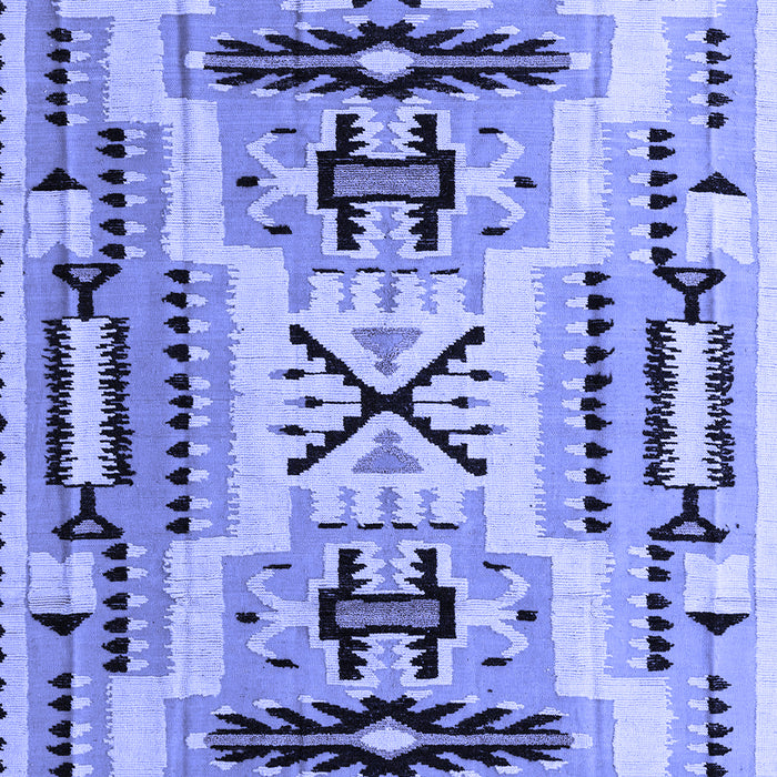 Machine Washable Southwestern Blue Country Rug, wshabs5220blu