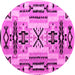 Round Southwestern Pink Country Rug, abs5220pnk