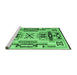 Sideview of Machine Washable Southwestern Emerald Green Country Area Rugs, wshabs5220emgrn