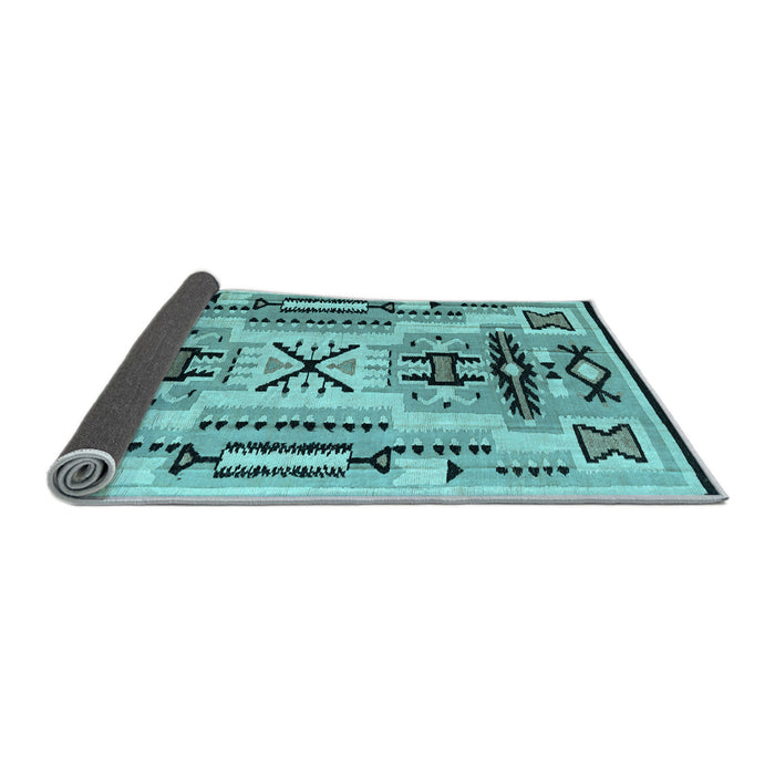 Sideview of Southwestern Light Blue Country Rug, abs5220lblu