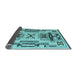 Sideview of Southwestern Light Blue Country Rug, abs5220lblu