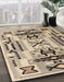 Abstract Brown Southwestern Rug in Family Room, abs5220