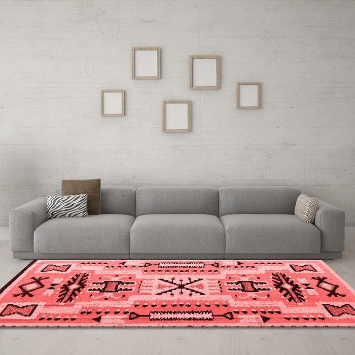 Country Red Washable Rugs