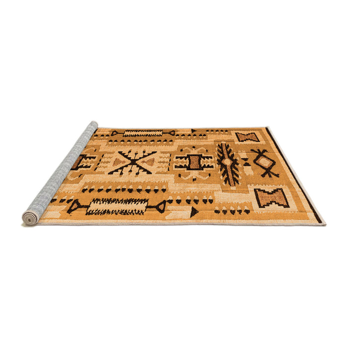 Sideview of Machine Washable Southwestern Orange Country Area Rugs, wshabs5220org