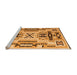 Sideview of Machine Washable Southwestern Orange Country Area Rugs, wshabs5220org