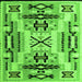 Square Southwestern Green Country Rug, abs5220grn