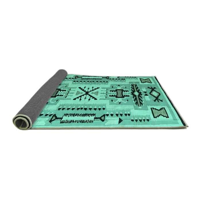 Sideview of Southwestern Turquoise Country Rug, abs5220turq