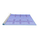 Sideview of Machine Washable Solid Blue Modern Rug, wshabs5221blu