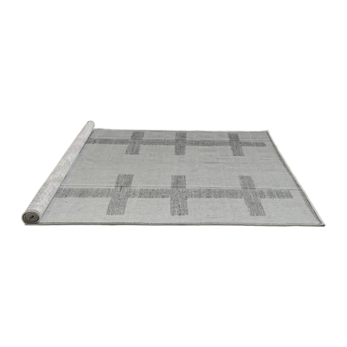 Sideview of Machine Washable Solid Gray Modern Rug, wshabs5221gry