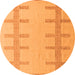 Round Solid Orange Modern Rug, abs5221org