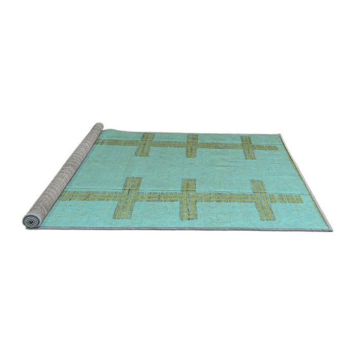 Sideview of Machine Washable Solid Light Blue Modern Rug, wshabs5221lblu
