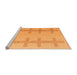 Sideview of Machine Washable Solid Orange Modern Area Rugs, wshabs5221org