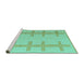 Sideview of Machine Washable Solid Turquoise Modern Area Rugs, wshabs5221turq