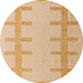 Round Abstract Orange Solid Rug, abs5221