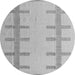 Round Solid Gray Modern Rug, abs5221gry