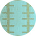 Round Solid Light Blue Modern Rug, abs5221lblu