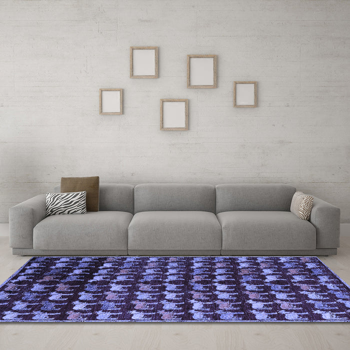 Machine Washable Abstract Blue Modern Rug in a Living Room, wshabs5222blu