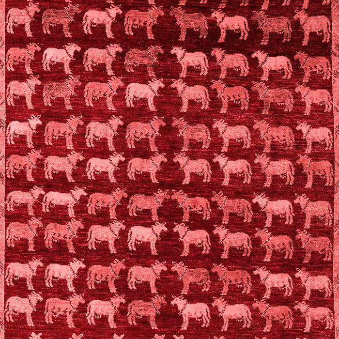 Machine Washable Abstract Red Modern Rug, wshabs5222red