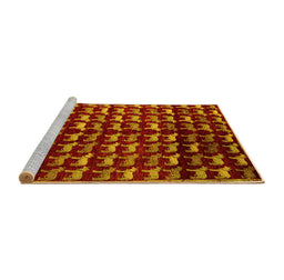 Sideview of Machine Washable Abstract Yellow Modern Rug, wshabs5222yw