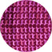 Round Machine Washable Abstract Pink Modern Rug, wshabs5222pnk