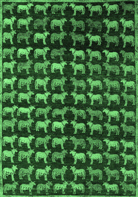 Abstract Emerald Green Modern Rug, abs5222emgrn