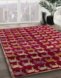 Abstract Red Modern Rug, abs5222