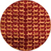 Round Machine Washable Abstract Orange Modern Area Rugs, wshabs5222org