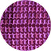 Round Machine Washable Abstract Purple Modern Area Rugs, wshabs5222pur