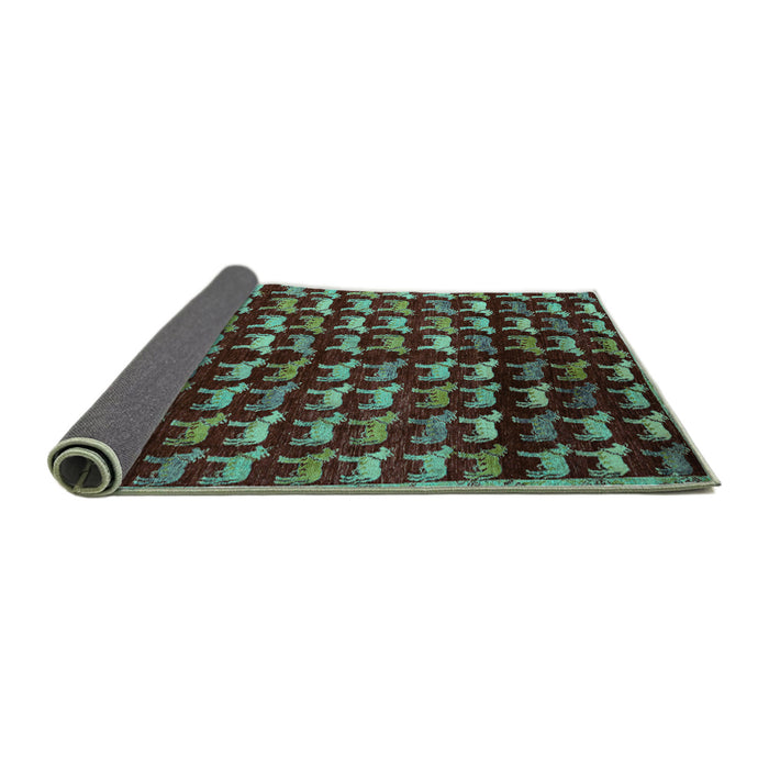 Sideview of Abstract Turquoise Modern Rug, abs5222turq