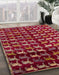 Abstract Red Modern Rug in Family Room, abs5222