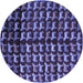 Round Abstract Blue Modern Rug, abs5222blu