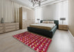 Abstract Red Modern Rug in a Bedroom, abs5222