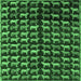 Square Machine Washable Abstract Emerald Green Modern Area Rugs, wshabs5222emgrn