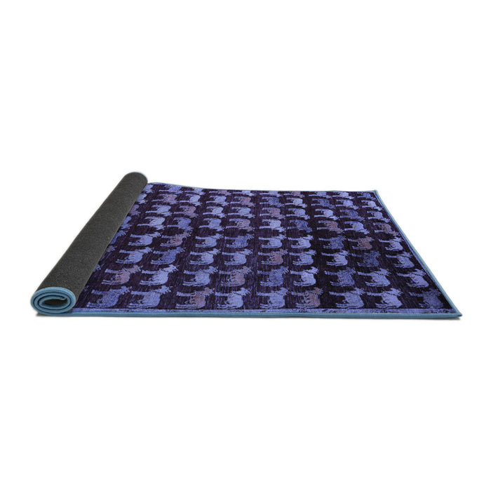 Sideview of Abstract Blue Modern Rug, abs5222blu