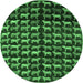 Round Abstract Emerald Green Modern Rug, abs5222emgrn