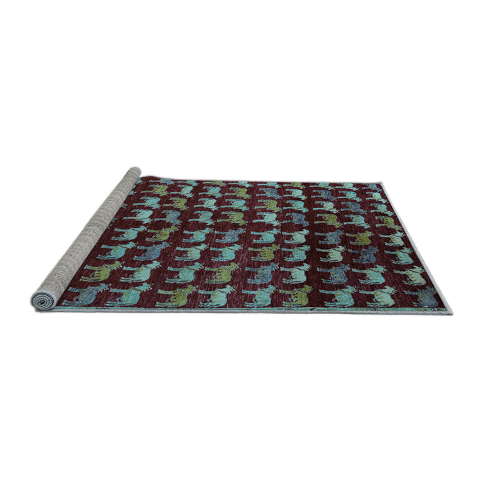 Sideview of Machine Washable Abstract Light Blue Modern Rug, wshabs5222lblu