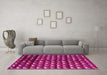 Machine Washable Abstract Pink Modern Rug in a Living Room, wshabs5222pnk