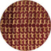 Round Abstract Brown Modern Rug, abs5222brn