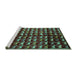 Sideview of Machine Washable Abstract Turquoise Modern Area Rugs, wshabs5222turq