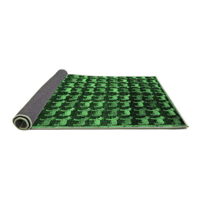 Sideview of Abstract Emerald Green Modern Rug, abs5222emgrn
