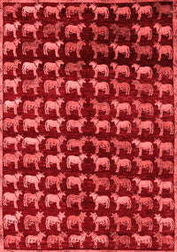 Abstract Red Modern Rug, abs5222red