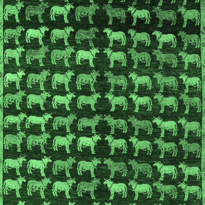 Machine Washable Abstract Emerald Green Modern Area Rugs, wshabs5222emgrn