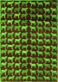 Abstract Green Modern Rug, abs5222grn