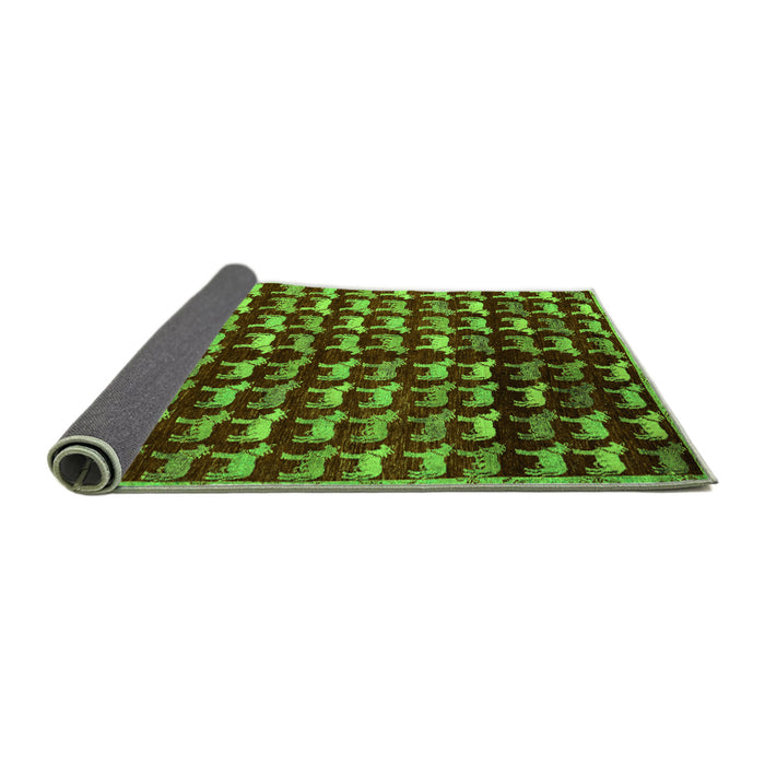 Sideview of Abstract Green Modern Rug, abs5222grn