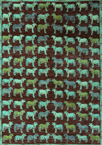 Abstract Turquoise Modern Rug, abs5222turq