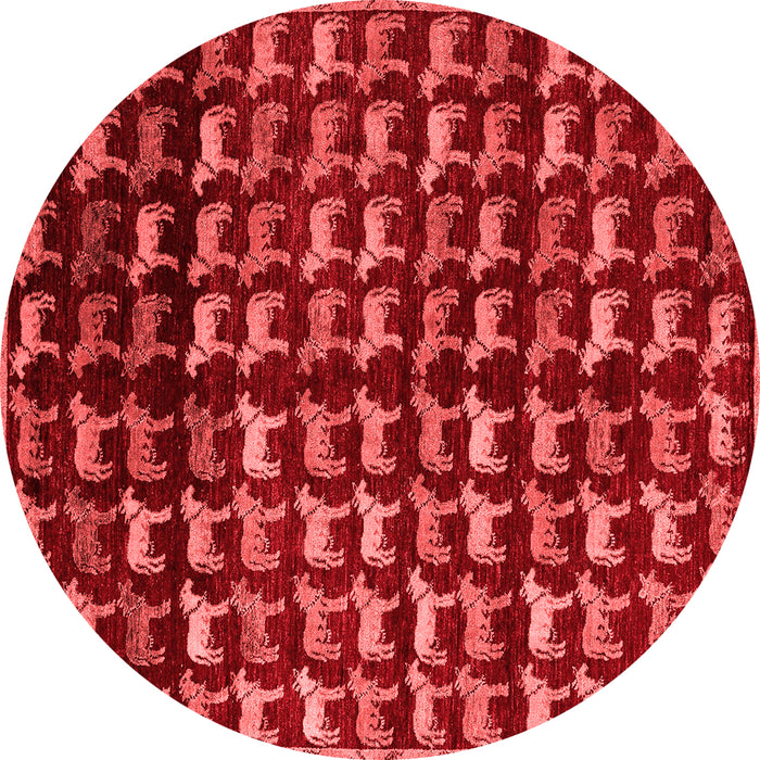 Machine Washable Abstract Red Modern Rug, wshabs5222red