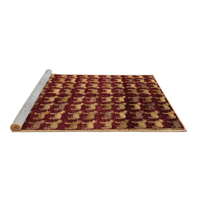 Sideview of Machine Washable Abstract Brown Modern Rug, wshabs5222brn
