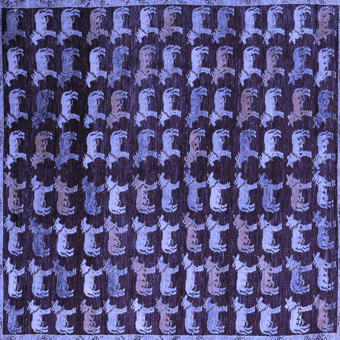 Square Machine Washable Abstract Blue Modern Rug, wshabs5222blu